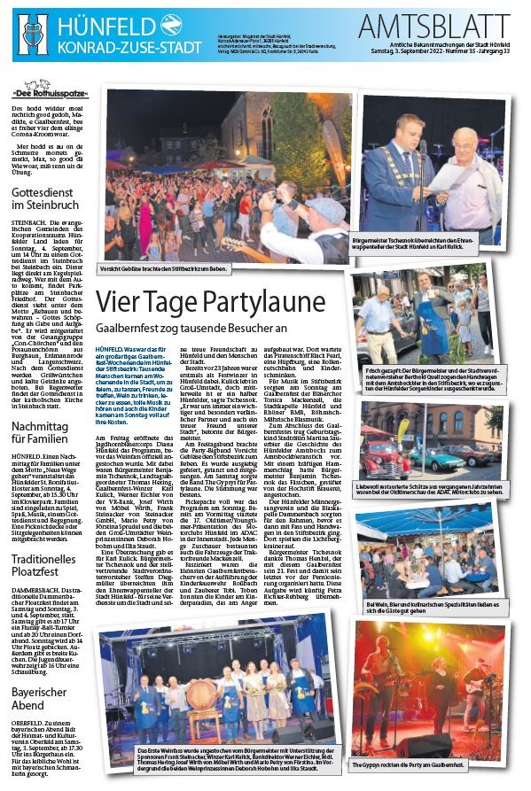 Amtsblatt vom 3. September 2022